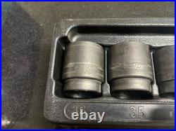 Snap On 10 pc 1/2 Drive 6-Point Metric Flank Drive Shallow Impact Socket Set