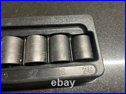 Snap On 10 pc 1/2 Drive 6-Point Metric Flank Drive Shallow Impact Socket Set