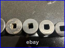 Snap On 10 pc 1/2 Drive 6-Point Metric Flank Drive Shallow Impact Socket Set