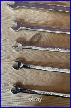 Snap-On, 10 piece, ratcheting spanner set, size 8 19mm, made in the USA used Snap-On, 10 piece, ratcheting spanner set, size 8 19mm, made in the USA used