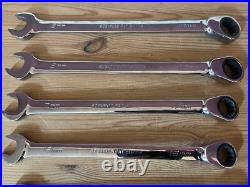 Snap-On, 10 piece, ratcheting spanner set, size 8 19mm, made in the USA used Snap-On, 10 piece, ratcheting spanner set, size 8 19mm, made in the USA used