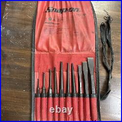 Snap On 11 Pc. Punch And Chisel Set With Rollable Nylon Case PPC710BK