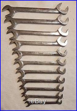 Snap-On 11 Pc SAE 4-Way Angle Head Open End Wrench Set