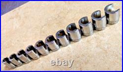 Snap-On 11 Pcs WeatherHead 3/8 Dr Sockets 25/32 to 3/8 Hydraulic fittings USA