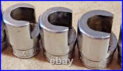 Snap-On 11 Pcs WeatherHead 3/8 Dr Sockets 25/32 to 3/8 Hydraulic fittings USA