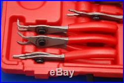 Snap-On 12 Pc Red Soft Handle Retaining Ring Pliers SRPC112 NEAR NEW SHIPS FREE