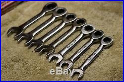 Snap-On 12-Point Metric Flank Drive Short Ratcheting Combo Wrenches 8-14MM