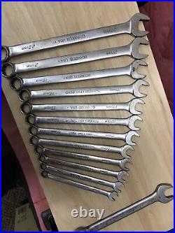 Snap On 12 pc 12-Point Metric Long Combination Wrench Set Used