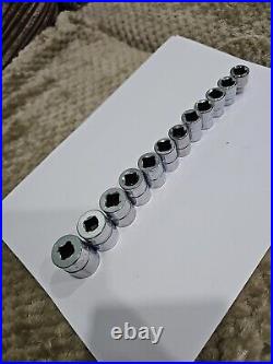 Snap On 12 pc 3/8 Drive 6-Point Metric Flank Drive Shallow Socket Set (8-19mm)