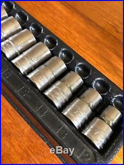Snap On 13 Piece 1/2 Drive Metric 12pt Shallow socket set 12 To 24 mm