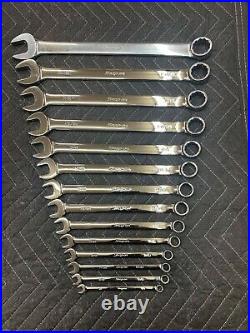 Snap On 14-Piece 12-Point SAE Flank Drive Combination OEX Wrench Set 1/4-1