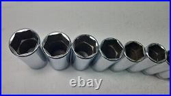 Snap-On 14 pc 3/8 Drive 6-Point SAE Deep Socket Set 1/4- 1 SFS081-SFS321-READ