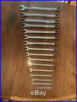 Snap On 16 Pc Combination Wrench Set Standard SAE Used Nice