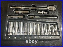 Snap On 17 pc 3/8 Drive Deep 6-Point Metric Starter Set STARTERSET3