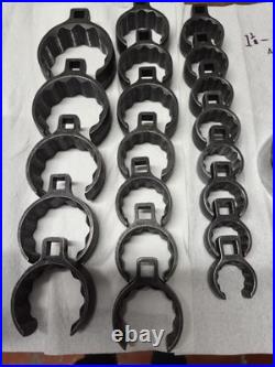 Snap On 1/2 Drive 12-Point SAE Flank Drive Deep Flare Nut Crowfoot Wrench Set