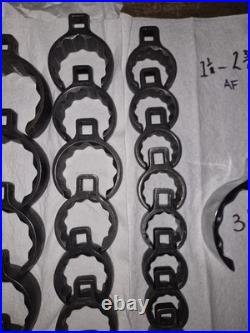 Snap On 1/2 Drive 12-Point SAE Flank Drive Deep Flare Nut Crowfoot Wrench Set