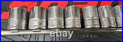 Snap On 1/2 Drive 12 Point Shallow Socket Set Including Rail (13 Pieces)