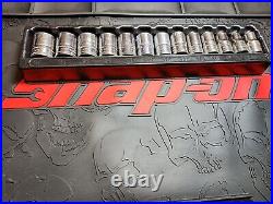Snap On 1/2 Drive 6 Point Flank Drive Shallow Socket Set 12-24mm