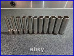 Snap On 1/2 Drive Deep Sockets 6pt Chrome 10-20mm
