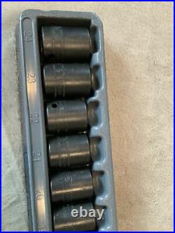Snap On 1/2 Drive Shallow Impact Socket Set, 15pc, 6 Point, 10-24, Some Rust