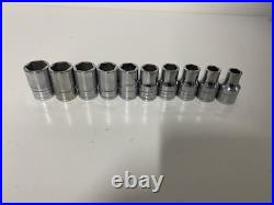 Snap On 1/2 Flank Drive Shallow Socket Set 10-19mm 6 Point Metric
