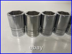 Snap On 1/2 Flank Drive Shallow Socket Set 10-19mm 6 Point Metric