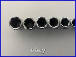 Snap On 1/2 Flank Drive Shallow Socket Set 10-19mm 6 Point Metric