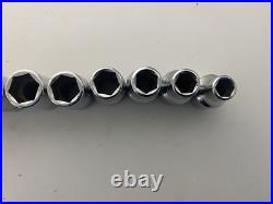 Snap On 1/2 Flank Drive Shallow Socket Set 10-19mm 6 Point Metric