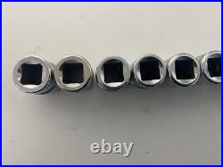 Snap On 1/2 Flank Drive Shallow Socket Set 10-19mm 6 Point Metric