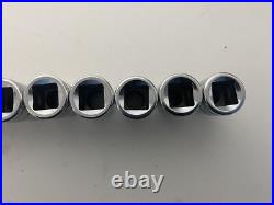 Snap On 1/2 Flank Drive Shallow Socket Set 10-19mm 6 Point Metric