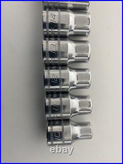 Snap On 1/2 Flank Drive Shallow Socket Set 10-19mm 6 Point Metric