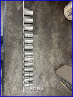 Snap On 1/2 Inch Chrome Six Sided Sockets 12-24mm