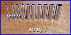 Snap On 1/4 Drive STMM 6-Point Deep Socket 4mm 13mm Lot X 10