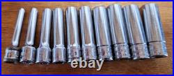 Snap On 1/4 Drive STMM 6-Point Deep Socket 4mm 13mm Lot X 10