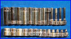 Snap-On 26 pc 1/4 Dr 6-Pt Metric Shallowith Deep Socket Set 15mm-4mm 124STTMM +2