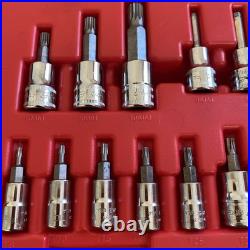Snap On 37-Piece Combination Drive Socket Set TORX/Hex 237HEXTORXST? VGC
