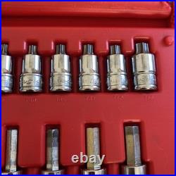 Snap On 37-Piece Combination Drive Socket Set TORX/Hex 237HEXTORXST? VGC