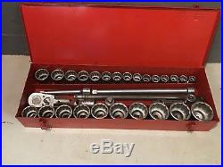 Snap On 3/4 Drive Socket Set 35 Pieces 12 Point In Case Free Shipping