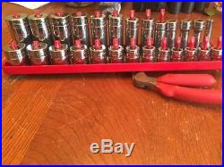 Snap On 3/8 26pc SAE Deep And Shallow Socket Sets 1/4-1(read Description) 6poin