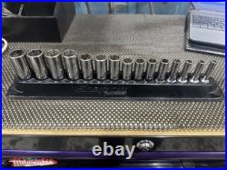 Snap On 3/8 6pt Flank Drive Xtra FDX Extra 15pc Long Deep Socket Set 215YSFSMY