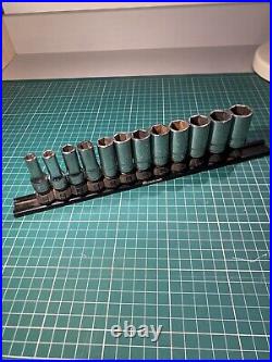 Snap On 3/8 Drive 12 Piece Metric Semi Deep Sockets Fsms 8mm-19mm New 6 Point
