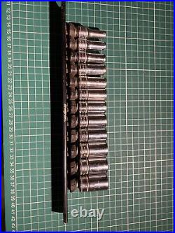 Snap On 3/8 Drive 12 Piece Metric Semi Deep Sockets Fsms 8mm-19mm New 6 Point