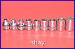 Snap-On 3/8 Drive 17 PIECE Metric 6-Point Flank 6mm 24mm Shallow Socket Set