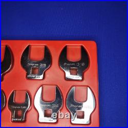 Snap-On 3/8 Drive SAE Open End Crows Foot 11 Piece Set With Tray 211FCOA