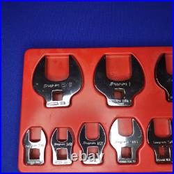 Snap-On 3/8 Drive SAE Open End Crows Foot 11 Piece Set With Tray 211FCOA