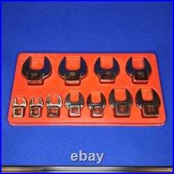Snap-On 3/8 Drive SAE Open End Crows Foot 11 Piece Set With Tray 211FCOA