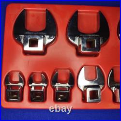 Snap-On 3/8 Drive SAE Open End Crows Foot 11 Piece Set With Tray 211FCOA