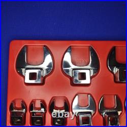Snap-On 3/8 Drive SAE Open End Crows Foot 11 Piece Set With Tray 211FCOA