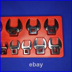 Snap-On 3/8 Drive SAE Open End Crows Foot 11 Piece Set With Tray 211FCOA