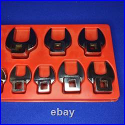Snap-On 3/8 Drive SAE Open End Crows Foot 11 Piece Set With Tray 211FCOA